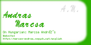 andras marcsa business card